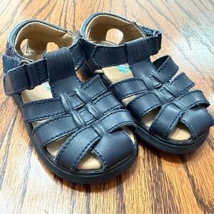 Scott David Navy Blue Leather Fisherman Sailor Sandals Baby Boy 5